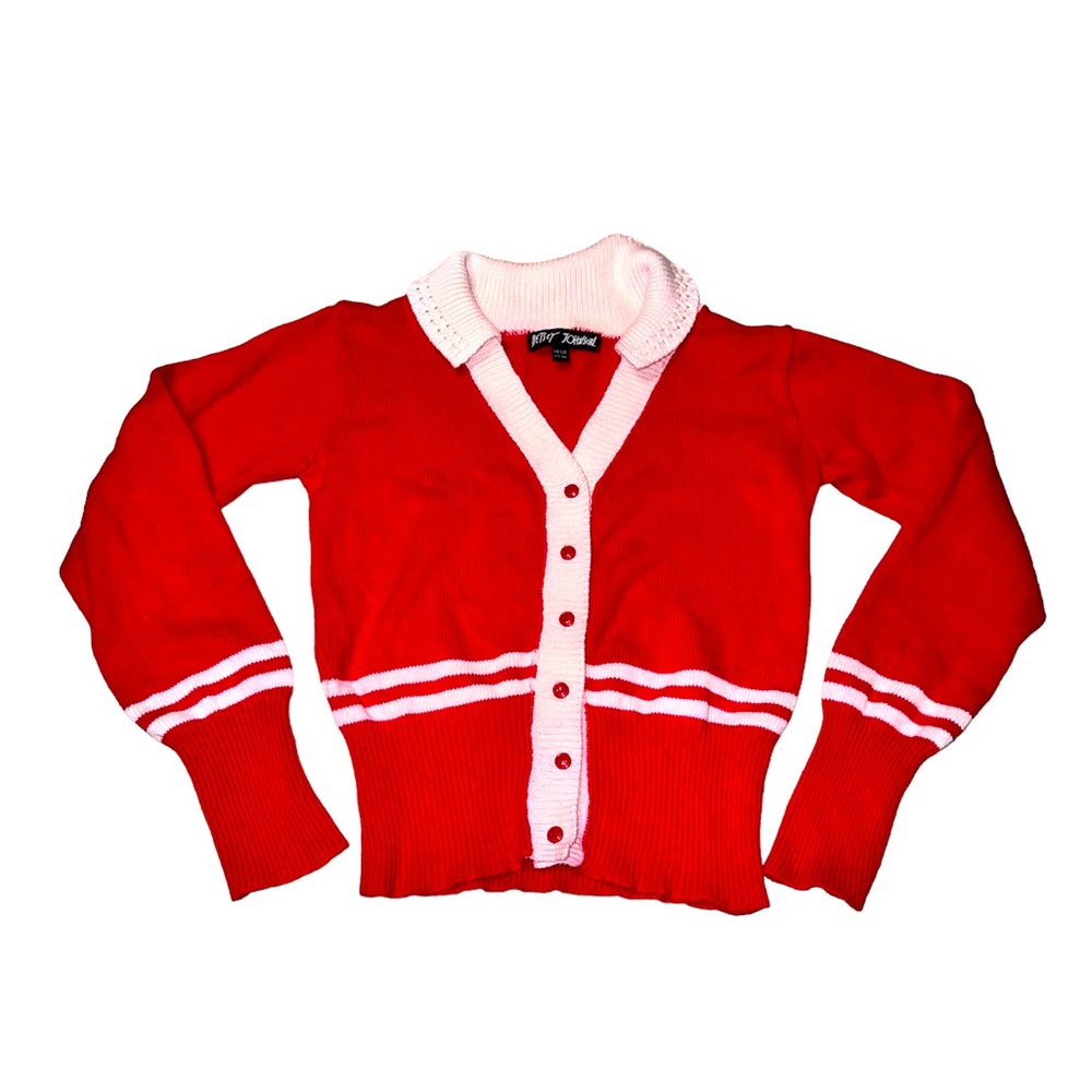 Vintage Betsy Johnson Red Cardigan